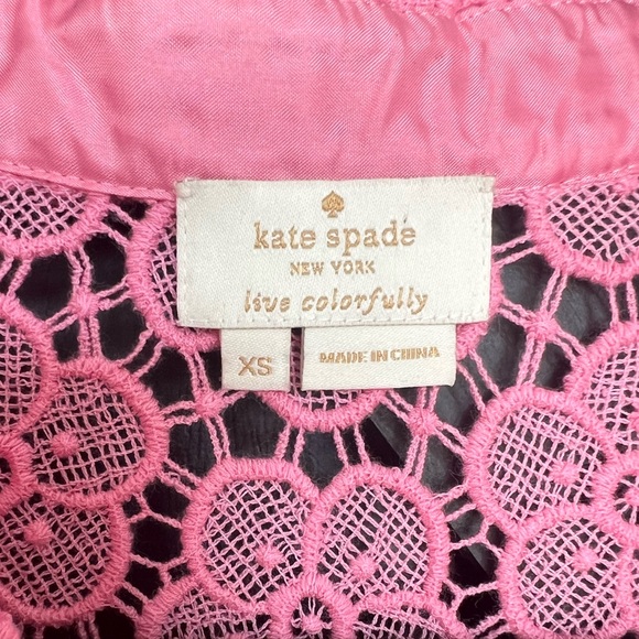 Kate Spade Bloom Floral Lace Top in Pink, Size XS - Picture 5 of 6